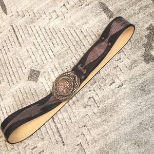 Black & Purple Belt Pewter toned embellished buckle